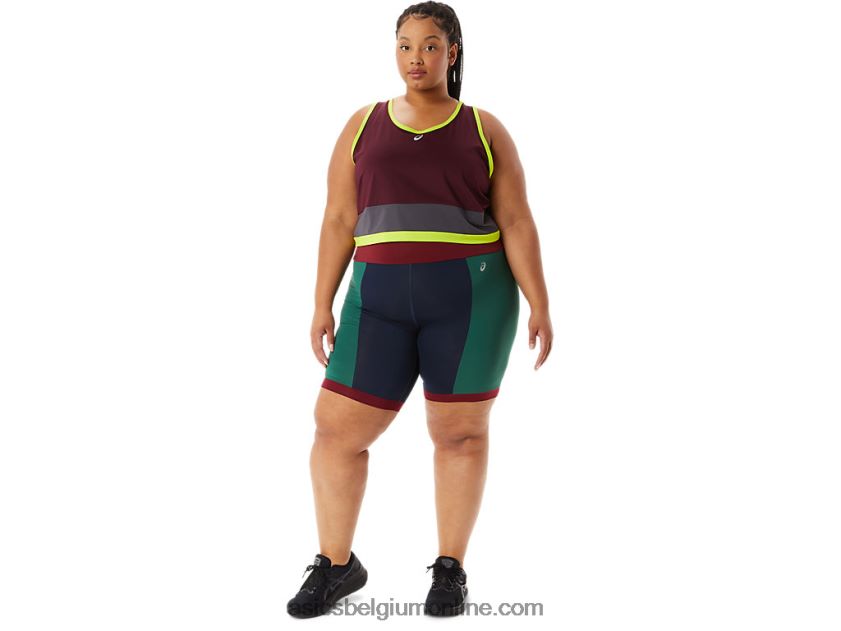 dames de nieuwe sterke hergebruikte tank V6HXR23367 kastanjebruin/staalgrijs Asics