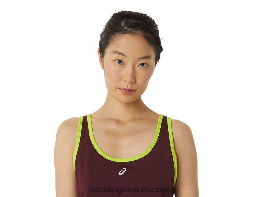 dames de nieuwe sterke hergebruikte tank V6HXR23367 kastanjebruin/staalgrijs Asics