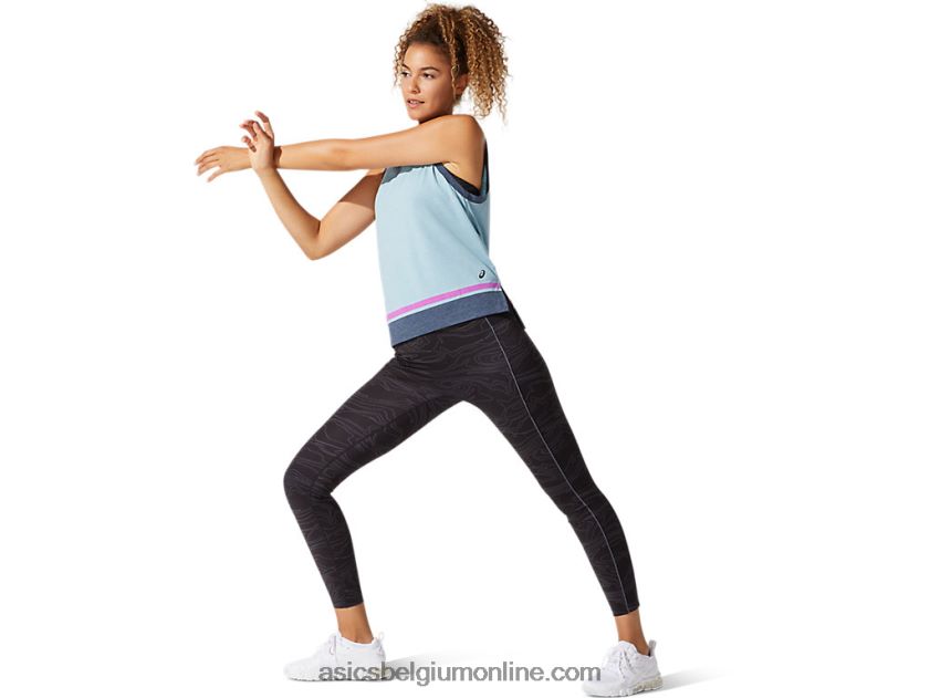 dames tanktop met kleurvlakken V6HXR24066 rook blauw Asics