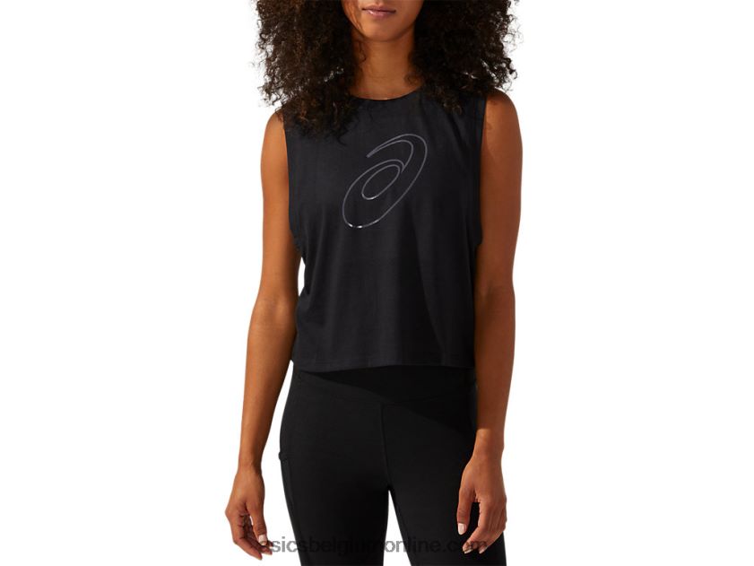 hoogglanzende spiraalvormige tanktop voor dames V6HXR24165 prestatie zwart Asics
