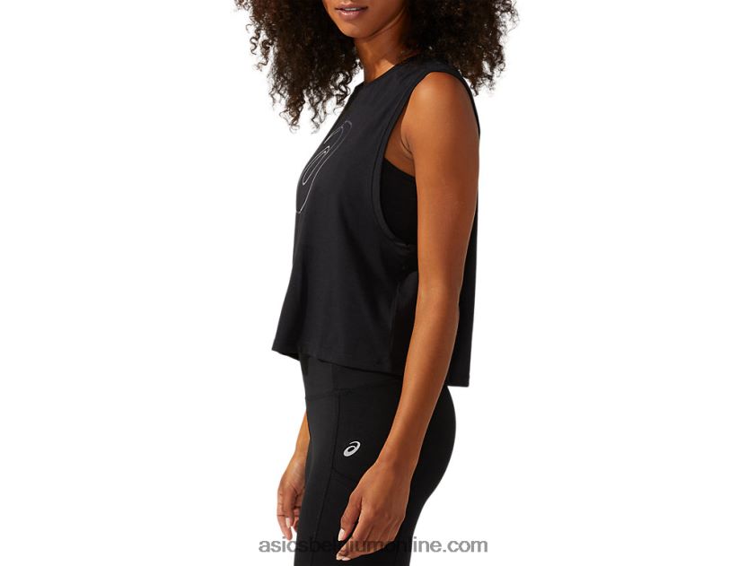 hoogglanzende spiraalvormige tanktop voor dames V6HXR24165 prestatie zwart Asics