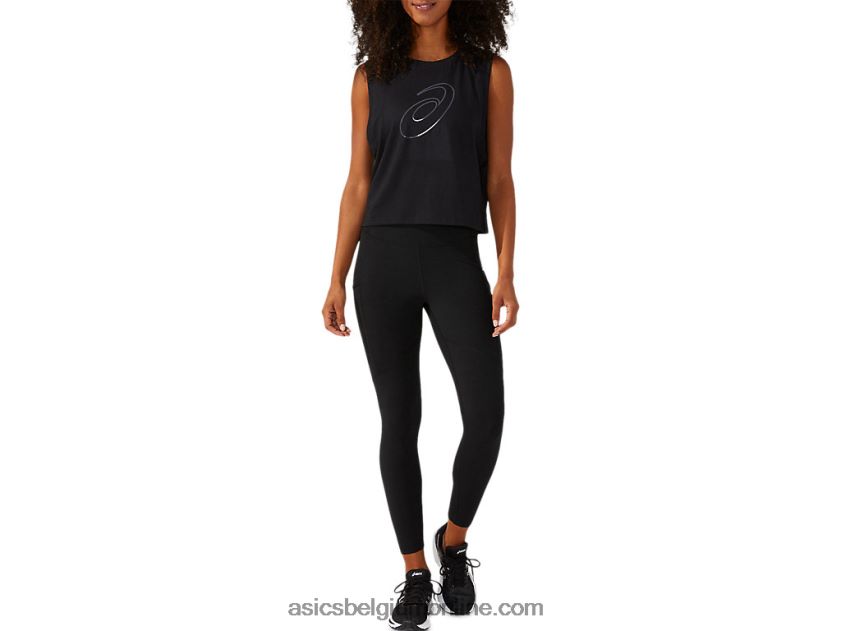 hoogglanzende spiraalvormige tanktop voor dames V6HXR24165 prestatie zwart Asics