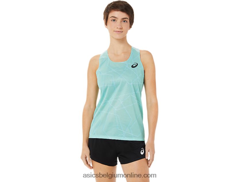 licht mesh-singlet voor dames V6HXR23262 Helder blauw Asics