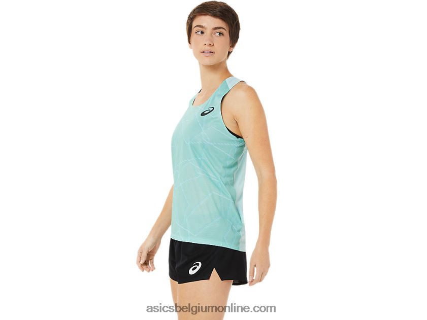 licht mesh-singlet voor dames V6HXR23262 Helder blauw Asics