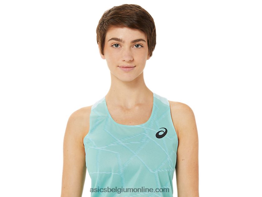 licht mesh-singlet voor dames V6HXR23262 Helder blauw Asics