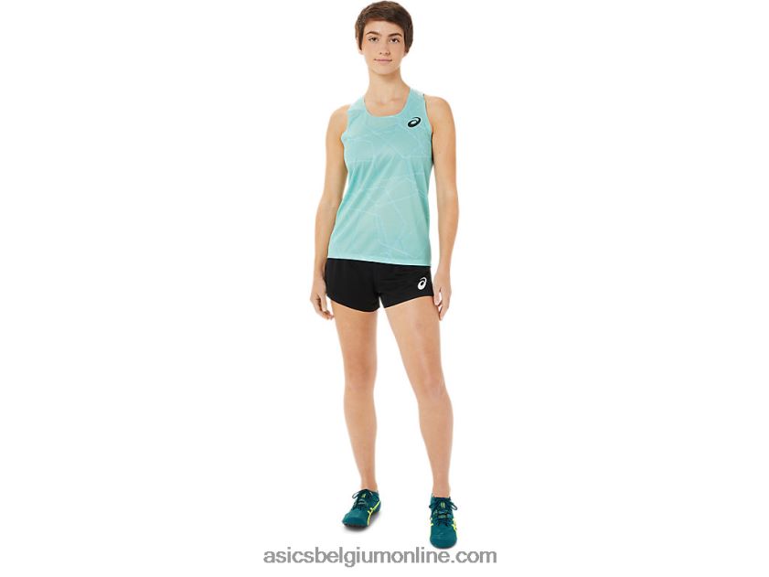 licht mesh-singlet voor dames V6HXR23262 Helder blauw Asics