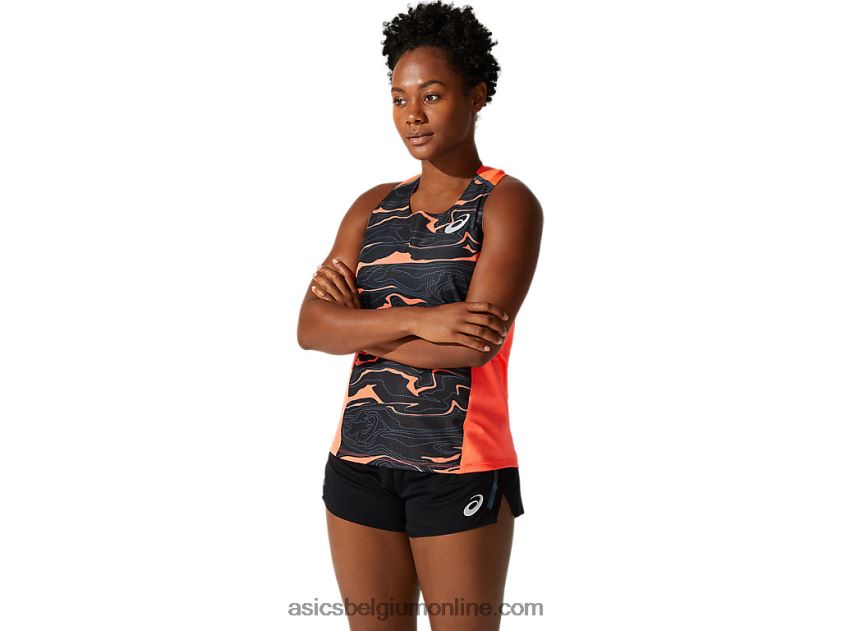 licht mesh-singlet voor dames V6HXR24062 flits koraal Asics