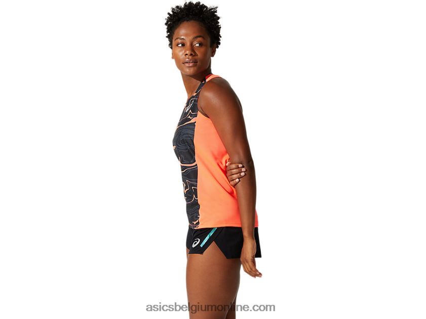 licht mesh-singlet voor dames V6HXR24062 flits koraal Asics