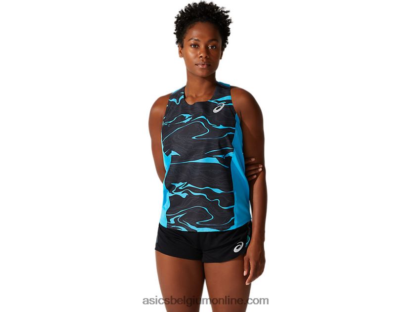 licht mesh-singlet voor dames V6HXR24075 digitale aqua Asics