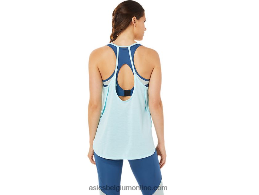 mouwloze top met split voor dames V6HXR23364 Helder blauw Asics