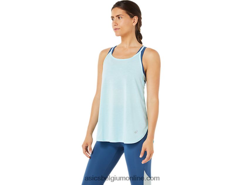 mouwloze top met split voor dames V6HXR23364 Helder blauw Asics