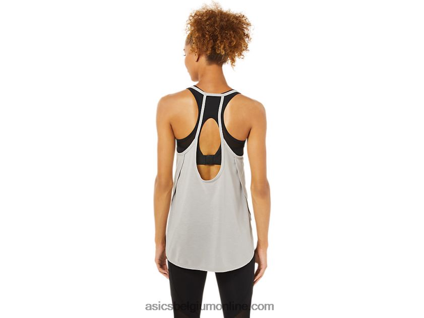 mouwloze top met split voor dames V6HXR23365 oester grijs Asics
