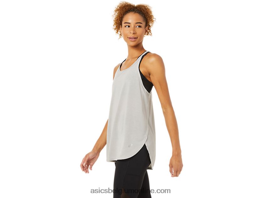 mouwloze top met split voor dames V6HXR23365 oester grijs Asics