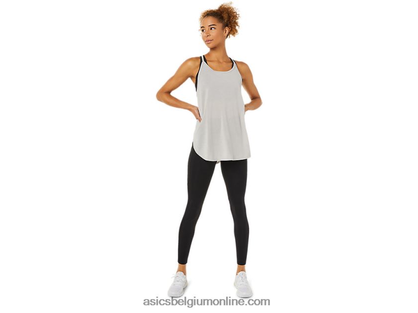 mouwloze top met split voor dames V6HXR23365 oester grijs Asics