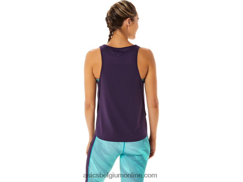 mouwloze top met zijsplitten voor dames V6HXR22934 nacht schaduw Asics