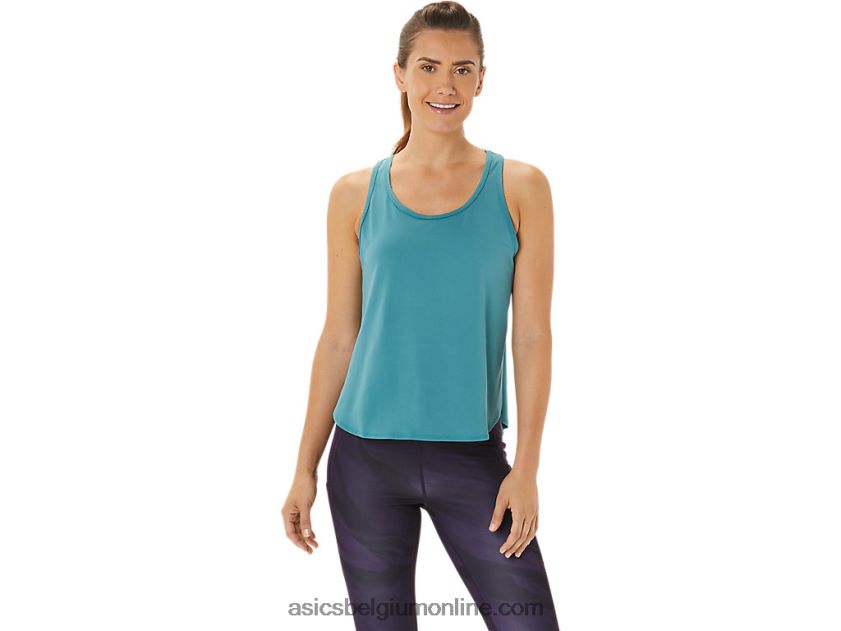 mouwloze top met zijsplitten voor dames V6HXR22938 mistige pijnboom Asics