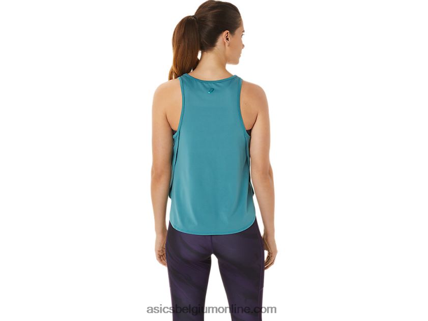 mouwloze top met zijsplitten voor dames V6HXR22938 mistige pijnboom Asics