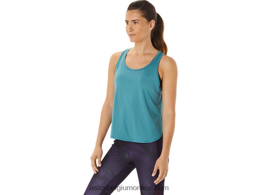 mouwloze top met zijsplitten voor dames V6HXR22938 mistige pijnboom Asics
