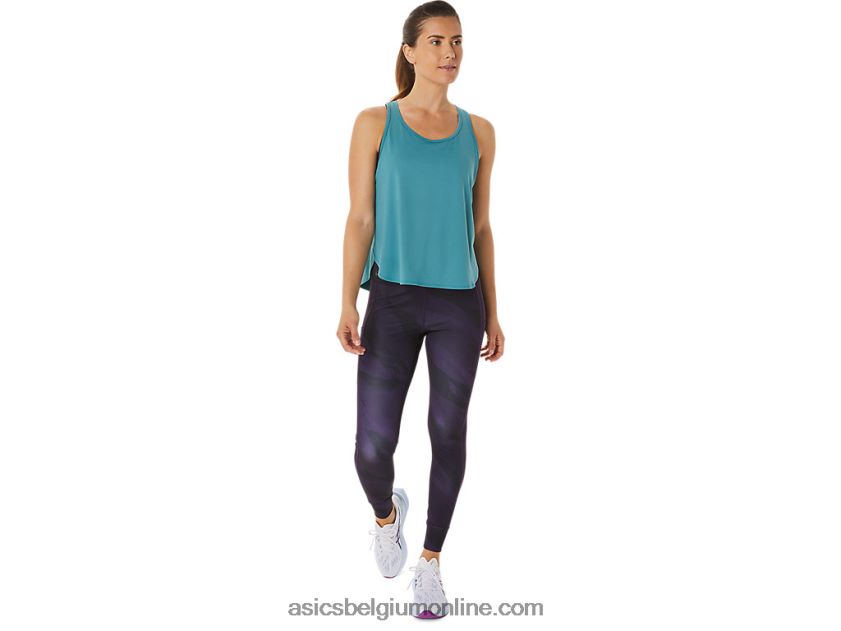 mouwloze top met zijsplitten voor dames V6HXR22938 mistige pijnboom Asics
