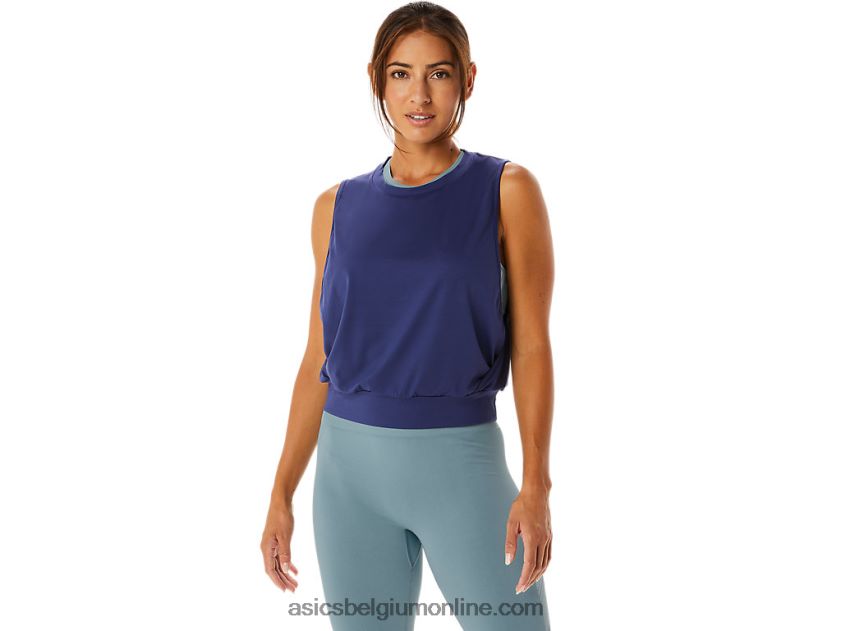 mouwloze top van nagino flex voor dames V6HXR22145 Indigo blauw Asics
