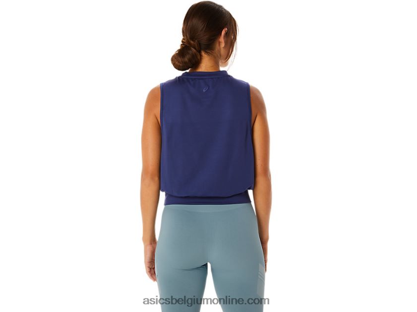 mouwloze top van nagino flex voor dames V6HXR22145 Indigo blauw Asics