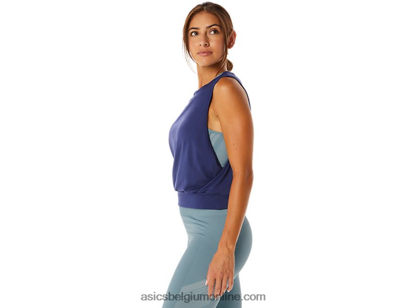 mouwloze top van nagino flex voor dames V6HXR22145 Indigo blauw Asics