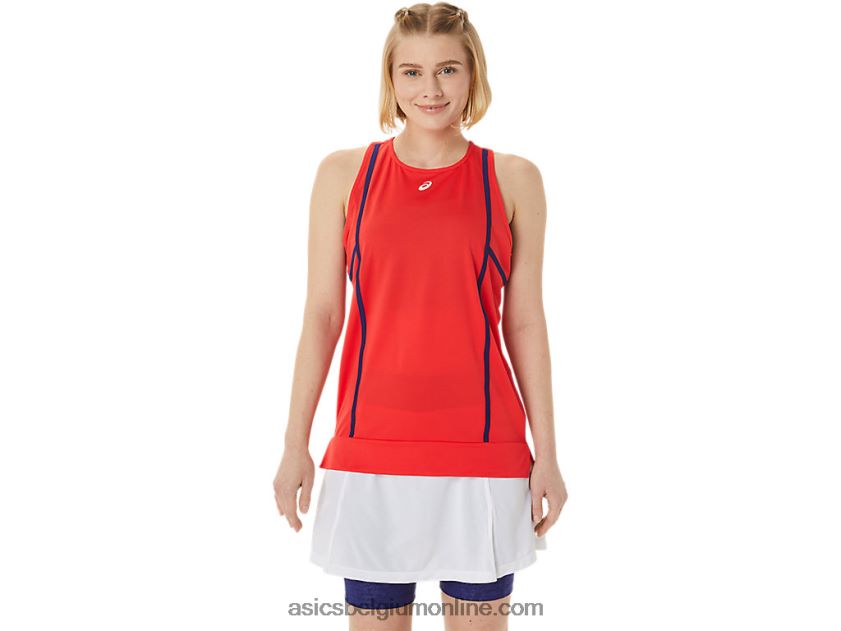 nieuwe sterke 92-tank voor dames V6HXR23060 rode waarschuwing/duik blauw Asics
