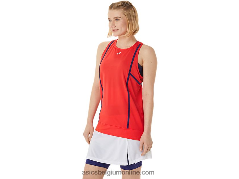 nieuwe sterke 92-tank voor dames V6HXR23060 rode waarschuwing/duik blauw Asics