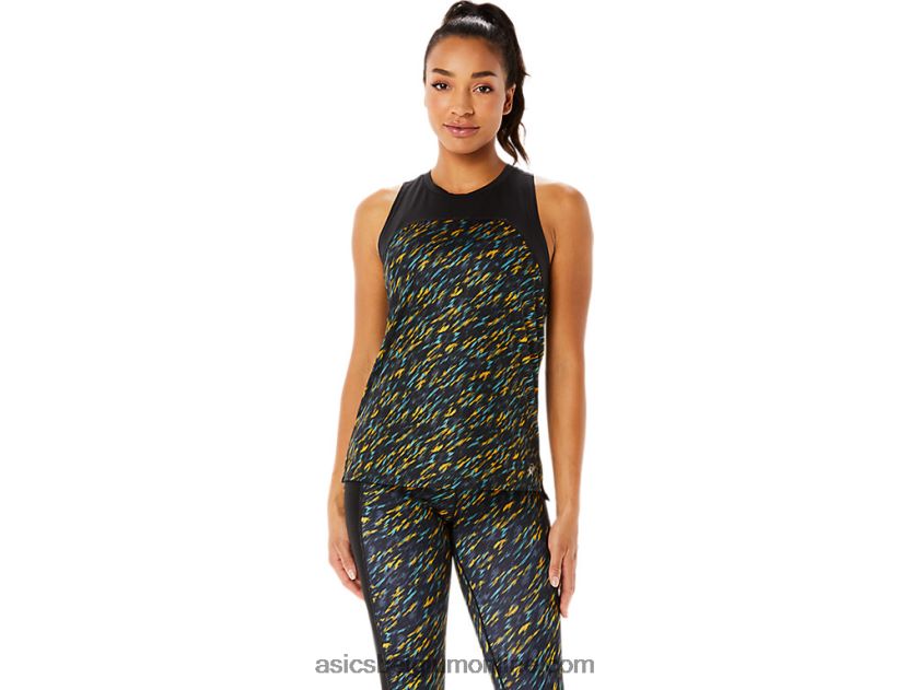pr lyte run-tanktop voor dames V6HXR23386 nachtschaduw/salie print Asics