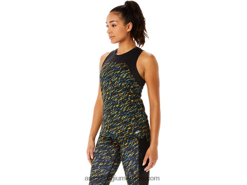 pr lyte run-tanktop voor dames V6HXR23386 nachtschaduw/salie print Asics
