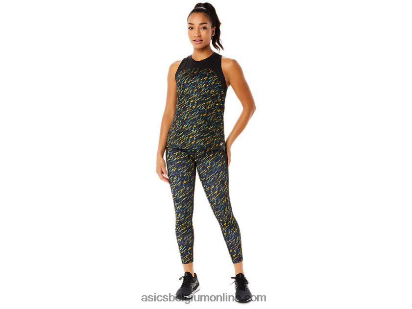 pr lyte run-tanktop voor dames V6HXR23386 nachtschaduw/salie print Asics