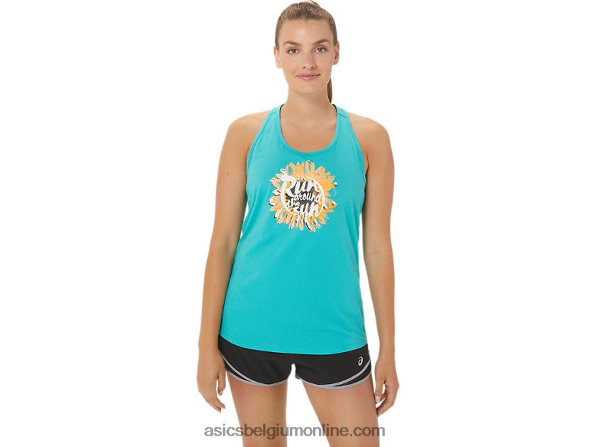 ren rond de zon racerback voor dames V6HXR23013 zee glas Asics