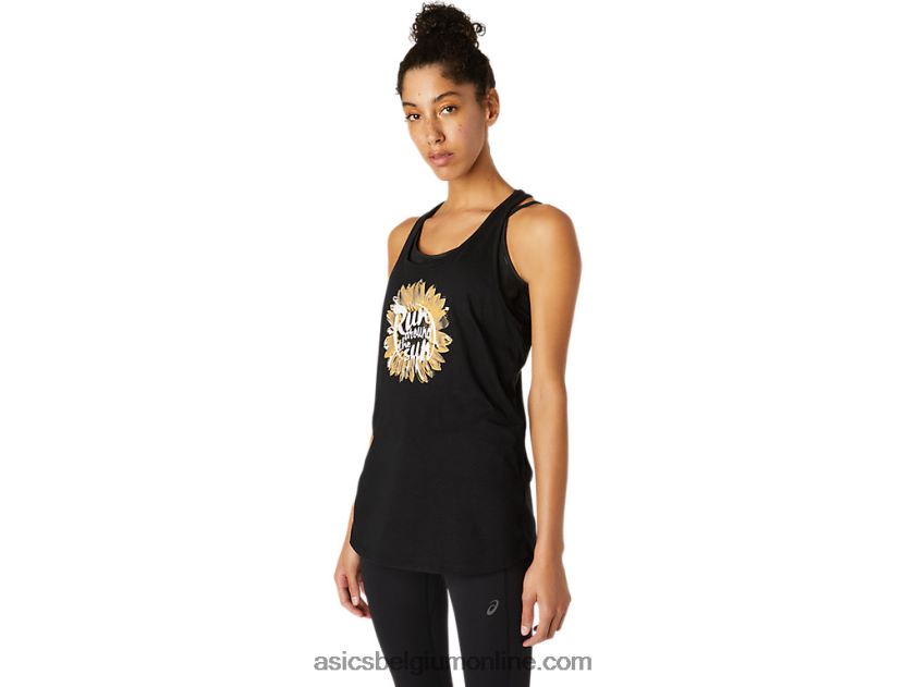 ren rond de zon racerback voor dames V6HXR24104 prestatie zwart Asics