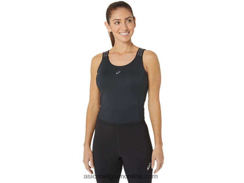 sana cropped tanktop voor dames V6HXR22357 prestatie zwart Asics