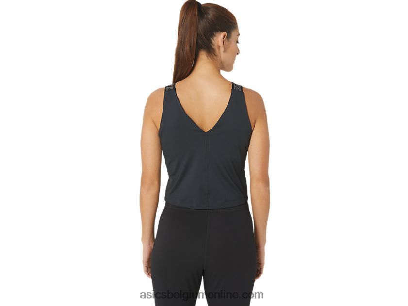 sana cropped tanktop voor dames V6HXR22357 prestatie zwart Asics