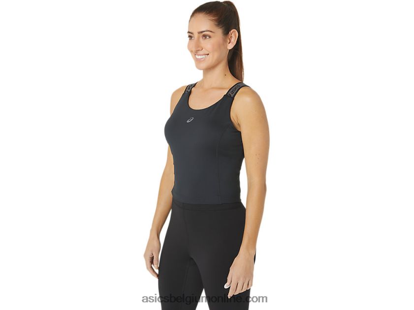 sana cropped tanktop voor dames V6HXR22357 prestatie zwart Asics