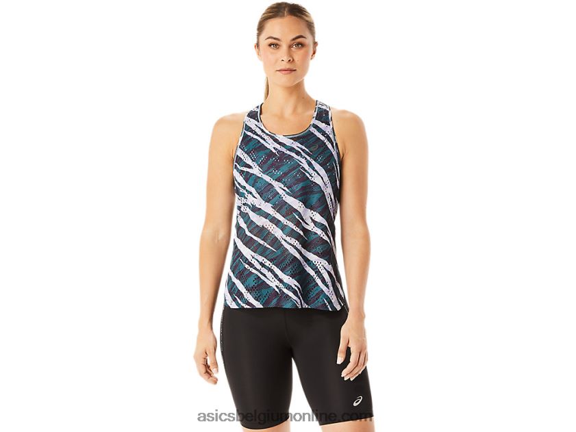 ventilate actibreeze-tanktop voor dames aop V6HXR23072 nachtschaduw/fluweel grenen Asics
