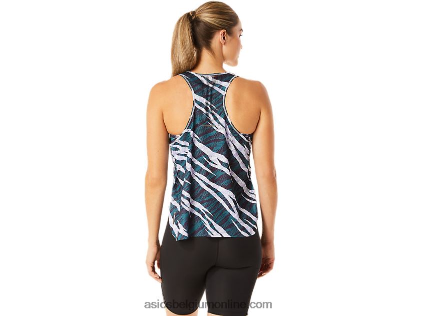 ventilate actibreeze-tanktop voor dames aop V6HXR23072 nachtschaduw/fluweel grenen Asics