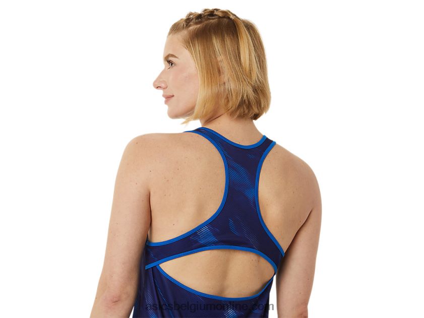 wedstrijd tanktop voor dames V6HXR23061 duik blauw Asics