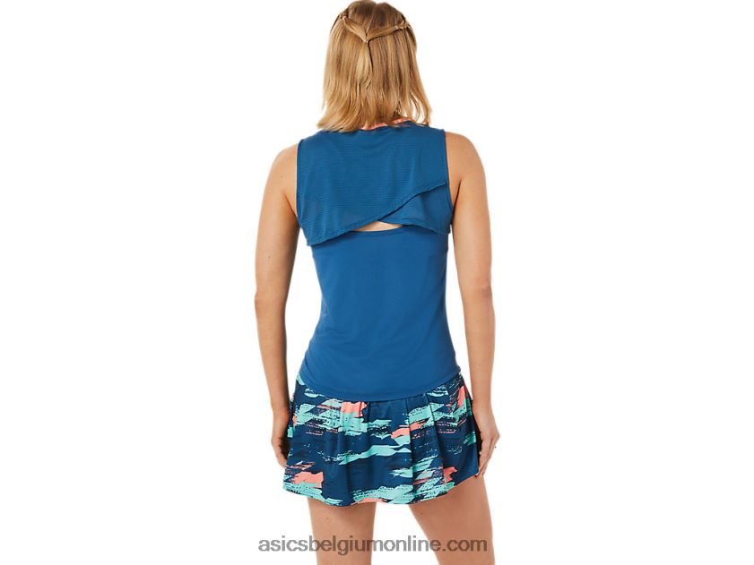 wedstrijdtank voor dames V6HXR23495 oase groen/licht indigo Asics