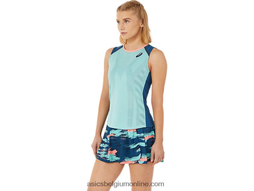 wedstrijdtank voor dames V6HXR23495 oase groen/licht indigo Asics