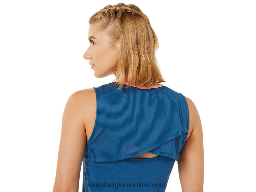 wedstrijdtank voor dames V6HXR23495 oase groen/licht indigo Asics