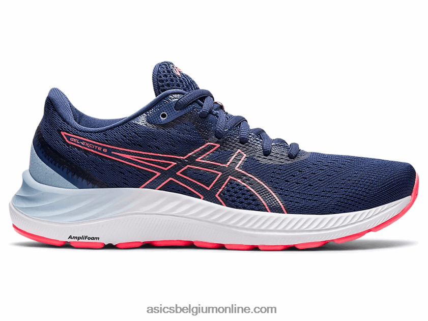 gel-excite 8 breed V6HXR23595 donderblauw/laaiend koraal Asics