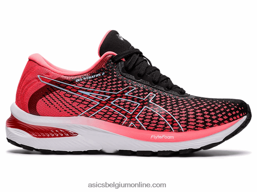 gel-stratus 2 gebreid V6HXR22663 vlammend koraal/zwart Asics