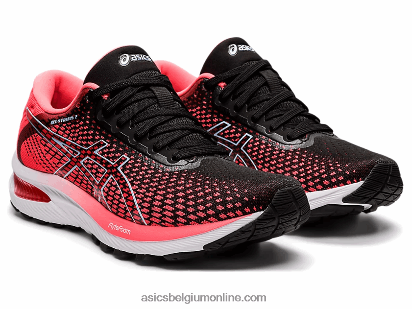 gel-stratus 2 gebreid V6HXR22663 vlammend koraal/zwart Asics