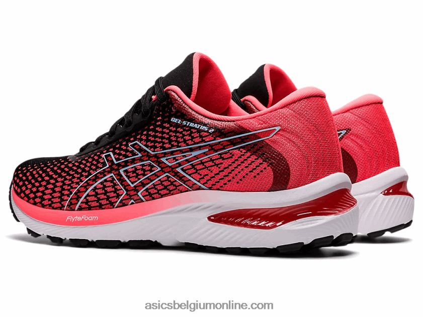 gel-stratus 2 gebreid V6HXR22663 vlammend koraal/zwart Asics