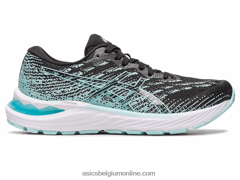 gel-stratus 3 gebreid V6HXR22346 zwart/helder blauw Asics