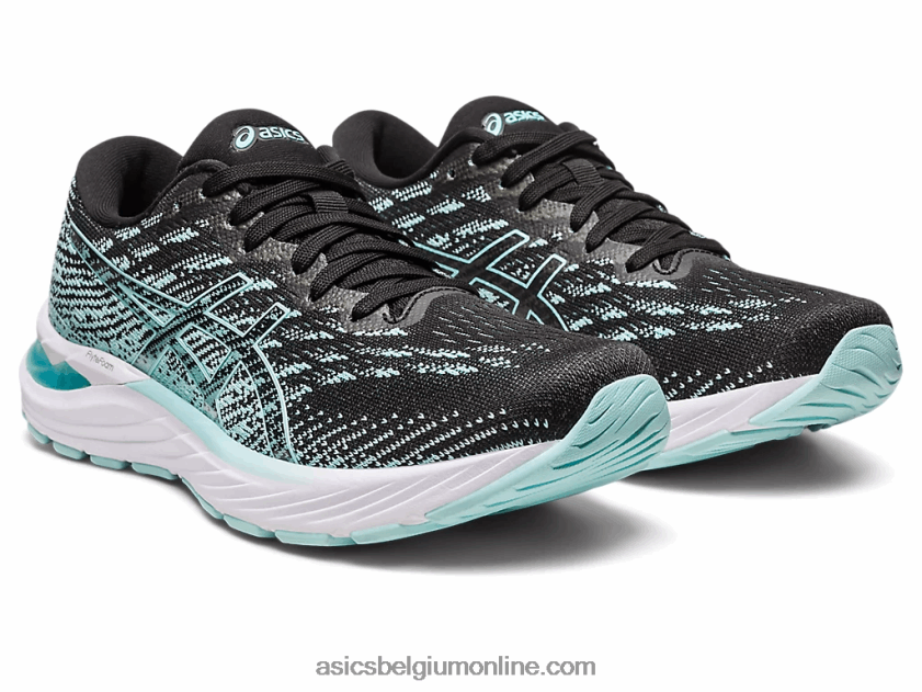 gel-stratus 3 gebreid V6HXR22346 zwart/helder blauw Asics