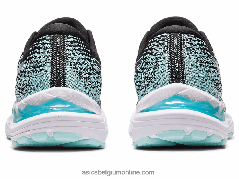 gel-stratus 3 gebreid V6HXR22346 zwart/helder blauw Asics