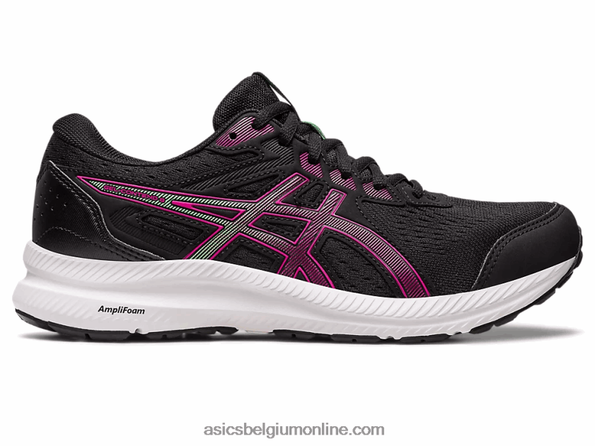 gelcontend 8 breed V6HXR22435 zwart/roze rave Asics